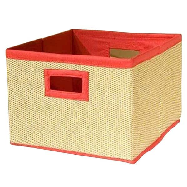 Alaterre Furniture 13 in. x 8 in. Cream and Red Storage Basket (Set of 3)