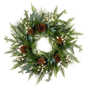 24 in Green, Unlit, Inspired by Nature Artificial Christmas Wreath