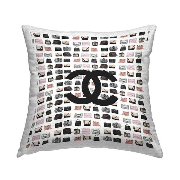 Stupell Industries Chic Fashion Brand Symbol Purses Multi-Color Square Outdoor Throw Pillow