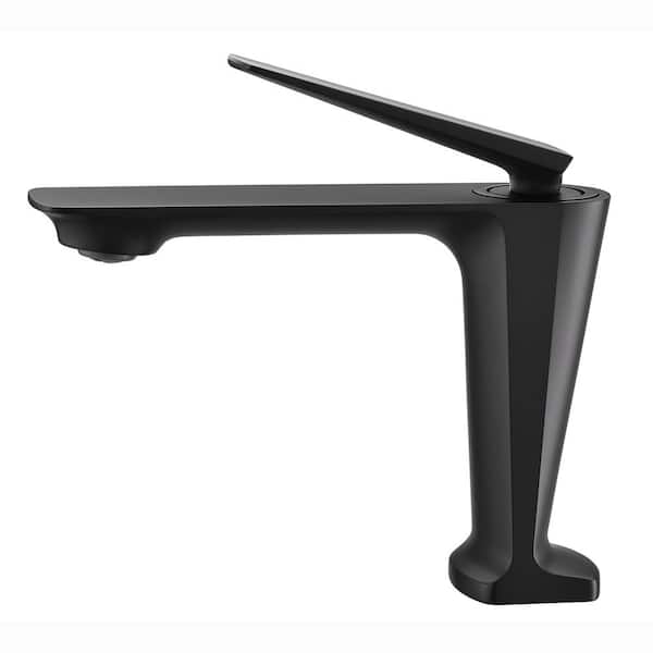 Aurora Decor Palm Single Hole Single-Handle Bathroom Faucet in Matte Black