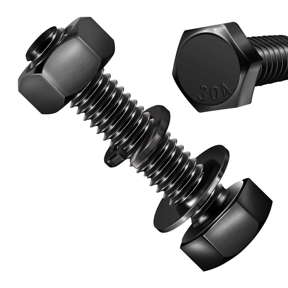 3/8 in.-16 x 1-3/4 in. Black Oxide Stainless Steel Hex Bolt with Nut, Washer and Lock Washer (6-Pack) price history on PriceWatchPro