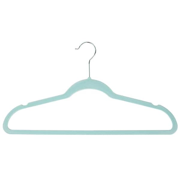 Home Basics 10-Pack Velvet Non-slip Grip Clothing Hanger (Sky Blue