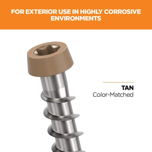 #10 2-1/2 in. 316 Stainless Steel Star Drive Tan Composite Deck Screws (1750-Count)