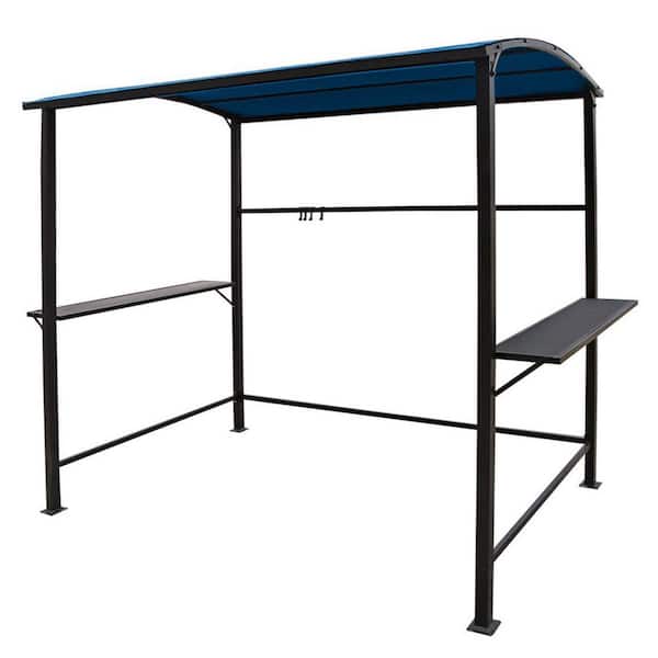 7 ft. x 4.3 ft. Blue Grill Gazebo Outdoor Patio Garden BBQ Canopy Shelter