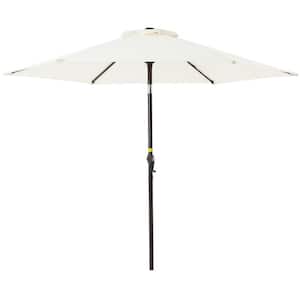 7.5 ft. Patio Umbrella Outdoor Table Market Umbrella with Push Button Tilt and Crank (Beige)