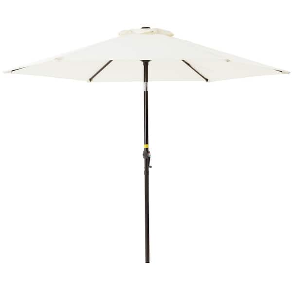 7.5 ft. Patio Umbrella Outdoor Table Market Umbrella with Push Button Tilt and Crank (Beige)