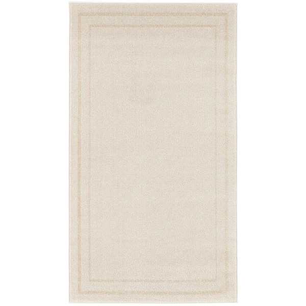 Nourison Essentials Ivory Gold 2 ft. x 4 ft. Solid Contemporary Area Rug