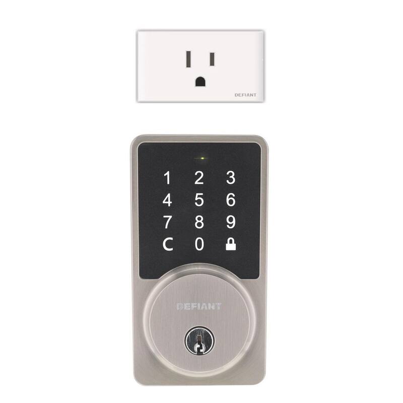 Square Satin Nickel Smart Wi-Fi Deadbolt Powered By Hubspace