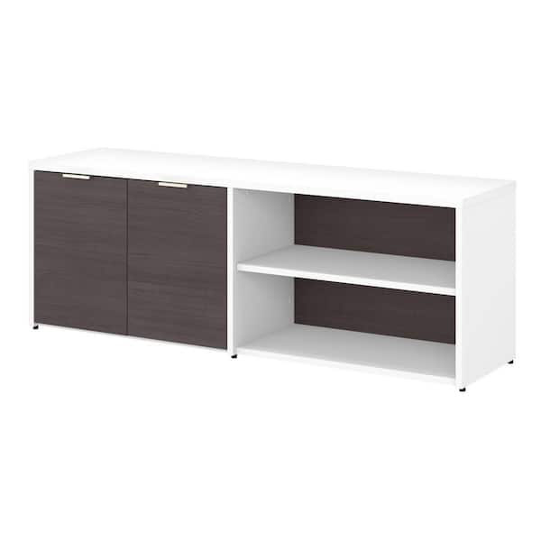 Bush Business Furniture Jamestown Storm Gray/White 21 in. Accent Storage Cabinet with Doors and Shelves