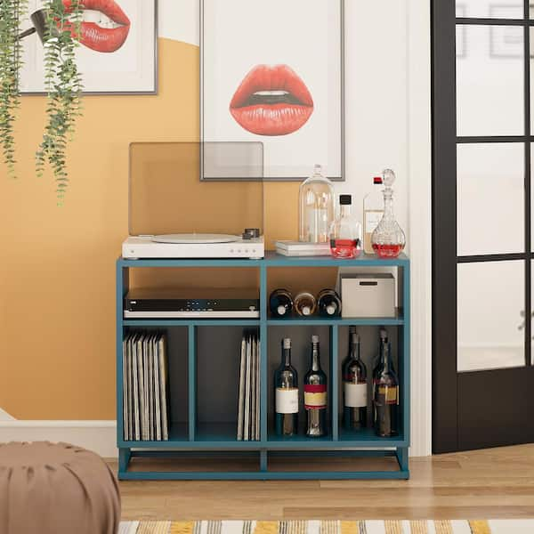 Novogratz Regal Double Wide Record Station, Blue