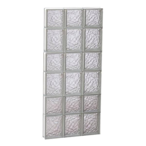 Clearly Secure 17.25 in. x 40.5 in. x 3.125 in. Frameless Ice Pattern Non-Vented Glass Block Window