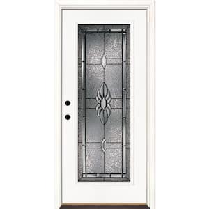 33.5 in. x 81.625 in. Sapphire Patina Full Lite Unfinished Smooth Right-Hand Inswing Fiberglass Prehung Front Door