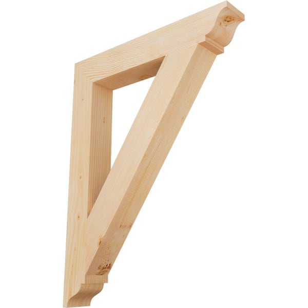 Ekena Millwork 3.5 in. x 34 in. x 26 in. Douglas Fir Traditional Smooth Bracket