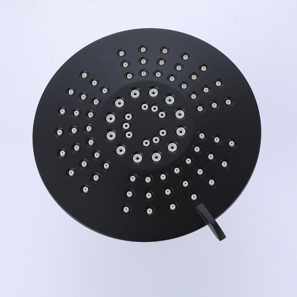 Matte Black Stainless Steel Rain Shower Faucet Set with Handle