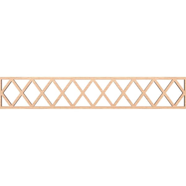 Ekena Millwork Wolford Fretwork 0.375 in. D x 46.625 in. W x 8 in. L Red Oak Wood Panel Moulding