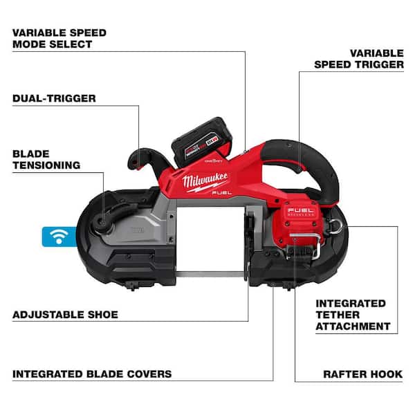 M18 FUEL 18V Lithium-Ion Brushless Cordless Deep Cut Dual Trigger Band Saw Kit with ONE-KEY
