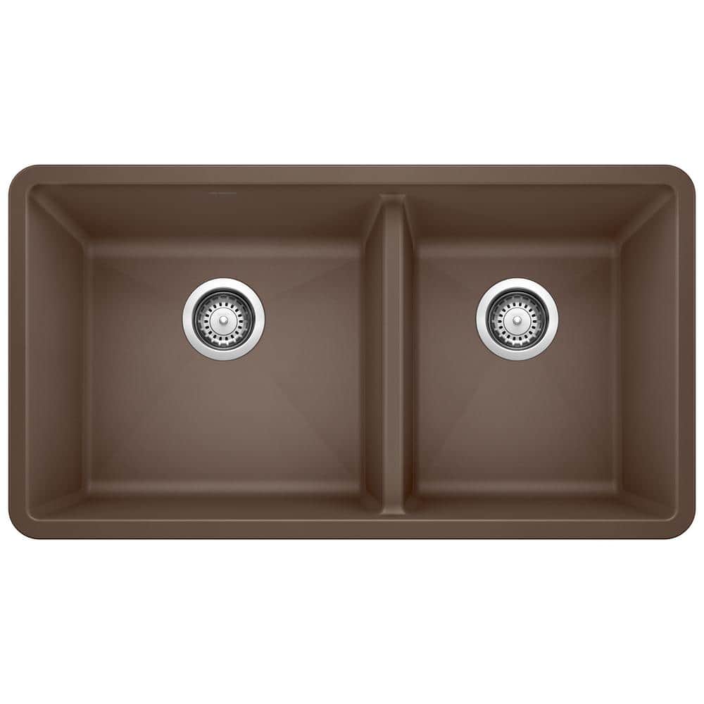 PRECIS 33 in. Undermount 60/40 Double Bowl Cafe Granite Composite Kitchen S