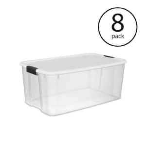 116 Qt. Ultra-Latching Storage Bin Box Container Clear (8-Pack)