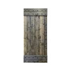 24 in. x 84 in. 1 Panel with Clavos Series Espresso Stained Knotty Pine Wood Interior Sliding Barn Door Slab