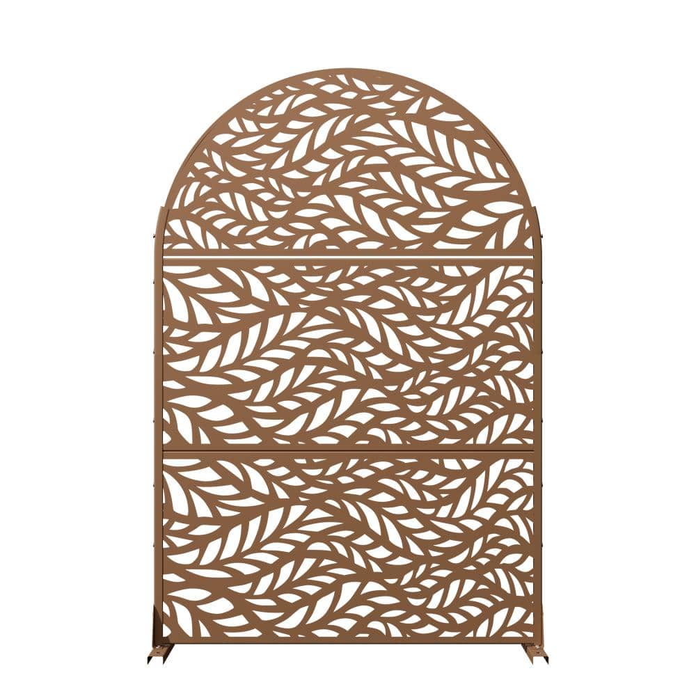 "72"" H x 47"" W Brown Arched Outdoor Privacy Screens, Metal Fence Panel & Freestanding Divider for Patio & Balcony" price history on PriceWatchPro