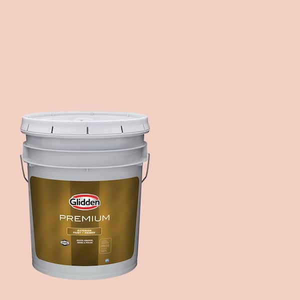 Glidden Premium 5 gal. PPG1063-3 Pale Coral Semi-Gloss Exterior Latex Paint