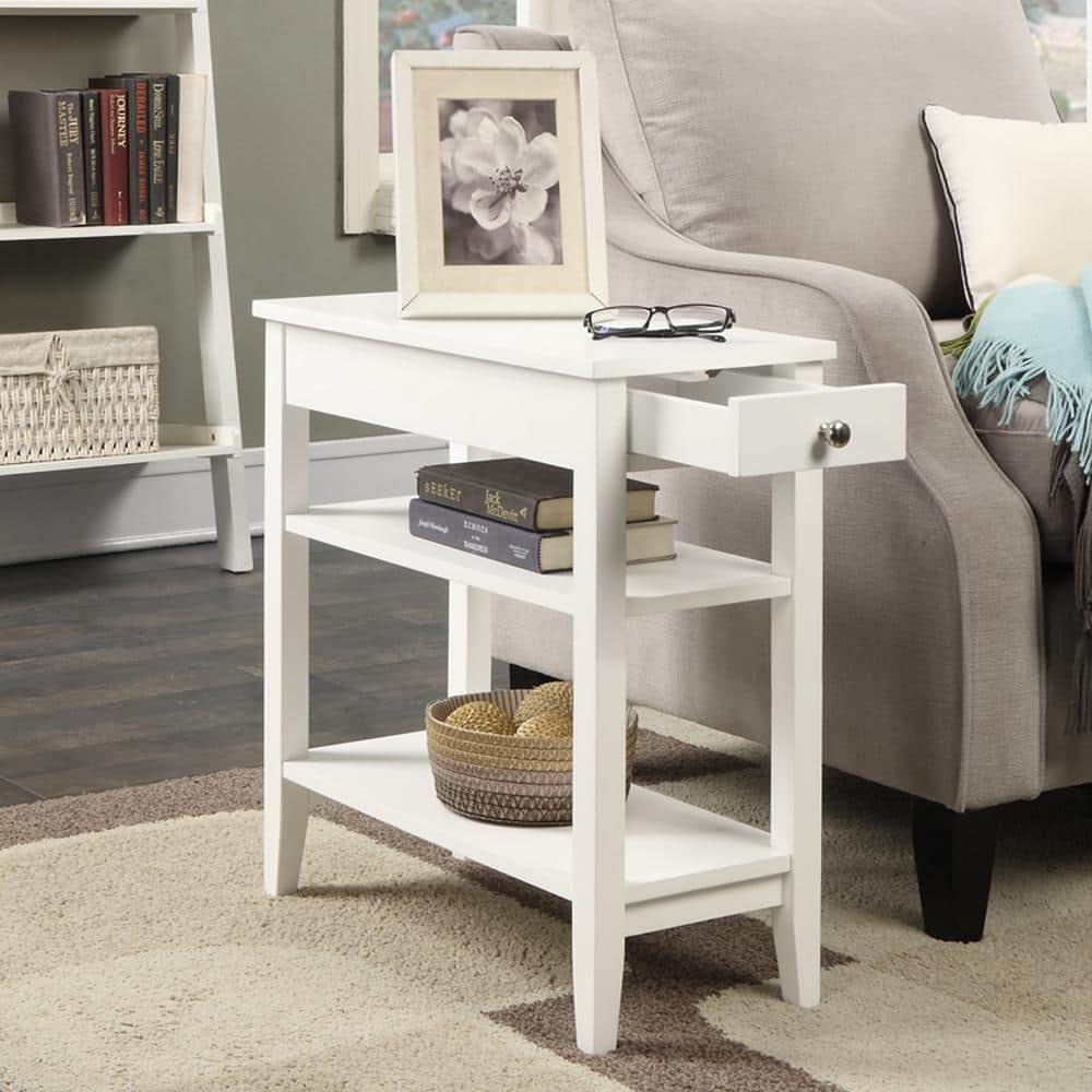 Convenience Concepts American Heritage White Three Tier End Table with ...