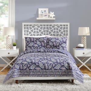 French Paisley Purple King Cotton Quilt