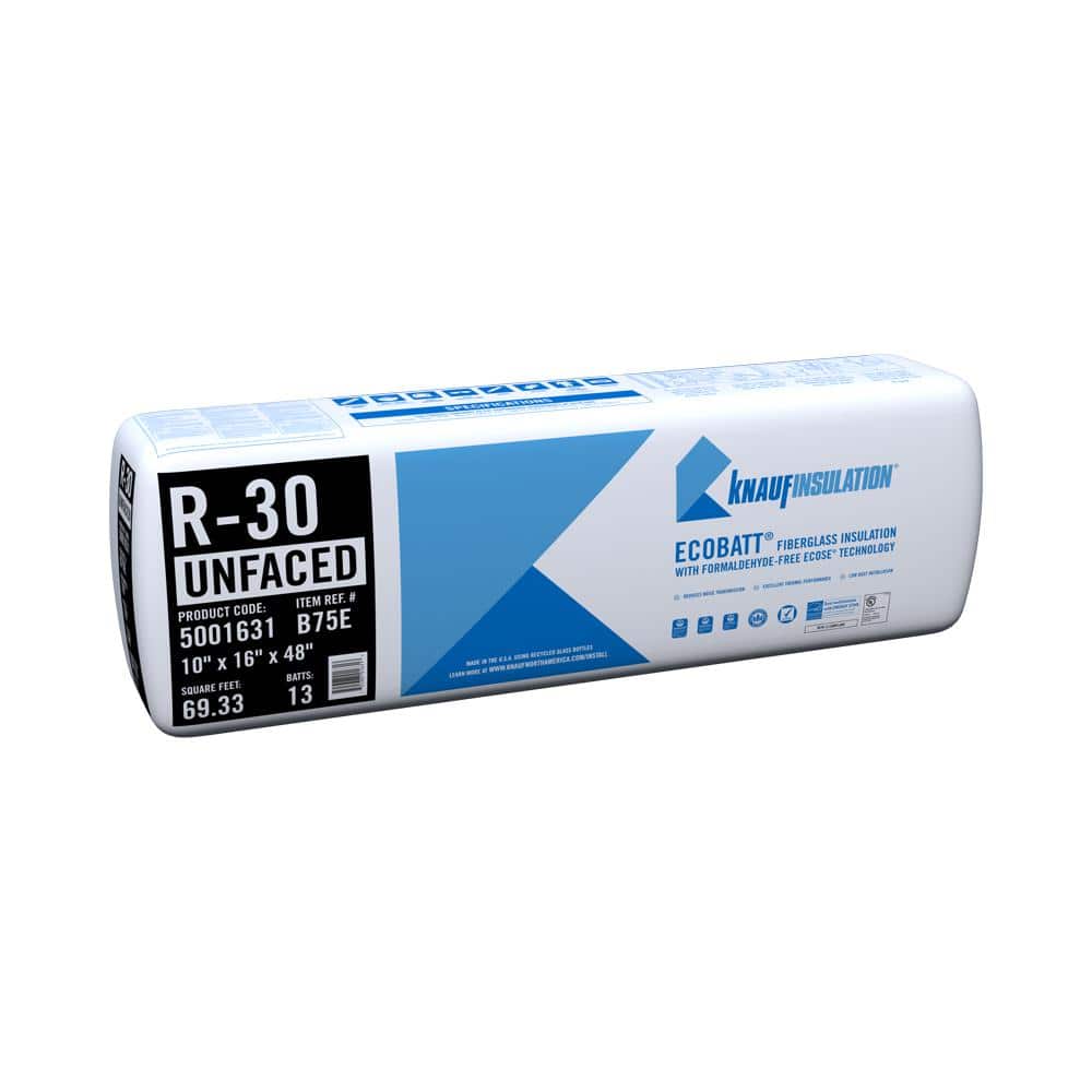 R-30 EcoBatt® Unfaced Fiberglass Insulation Batt 10 R-30 EcoBatt® Unfaced Fiberglass Insulation Batt 10