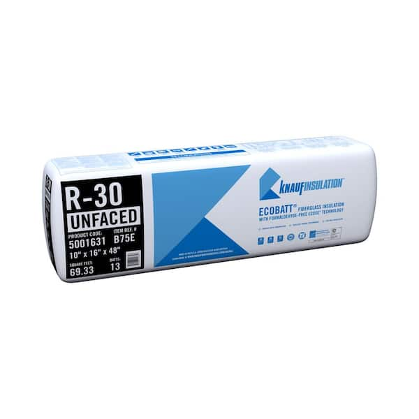 Knauf Insulation R-30 EcoBatt Unfaced Fiberglass Insulation Batt 10 In ...