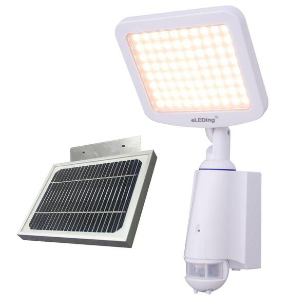 eLEDing 180-Degree Outdoor/Indoor White Motion Activity LED Solar Security/Flood/Spot Light