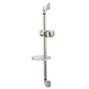 24 in. Slide Bar with Soap Dish in Brushed Nickel