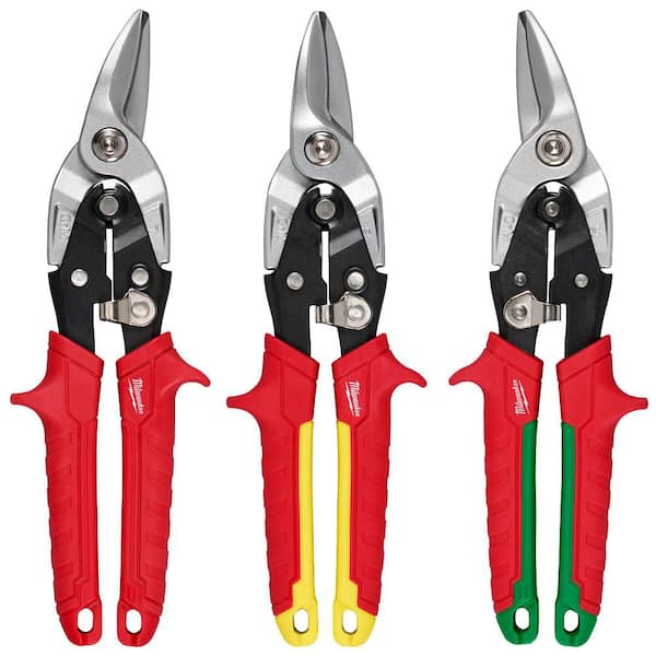 Milwaukee Left, Right, and Straight Aviation Snips Set (3