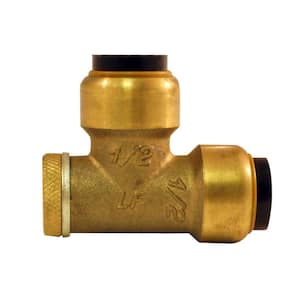1/2 in. Brass Push-To-Connect 90-Degree Elbow with Drain/Vent