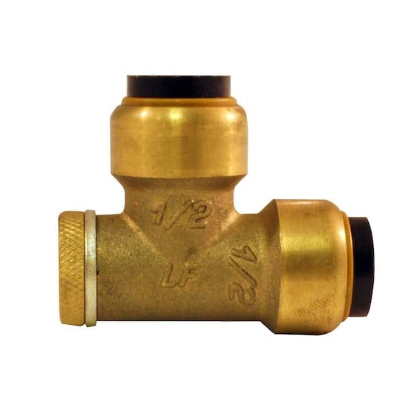 Tectite 1/2 in. Brass Push-To-Connect 90-Degree Elbow with Drain/Vent
