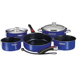 Ceramica Non-Stick 10-Piece Induction Compatible Nesting Cookware Set in Cobalt Blue Finish