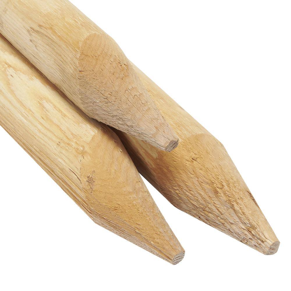6-Foot Untreated Wooden Round Tree Stakes, 12-Pack