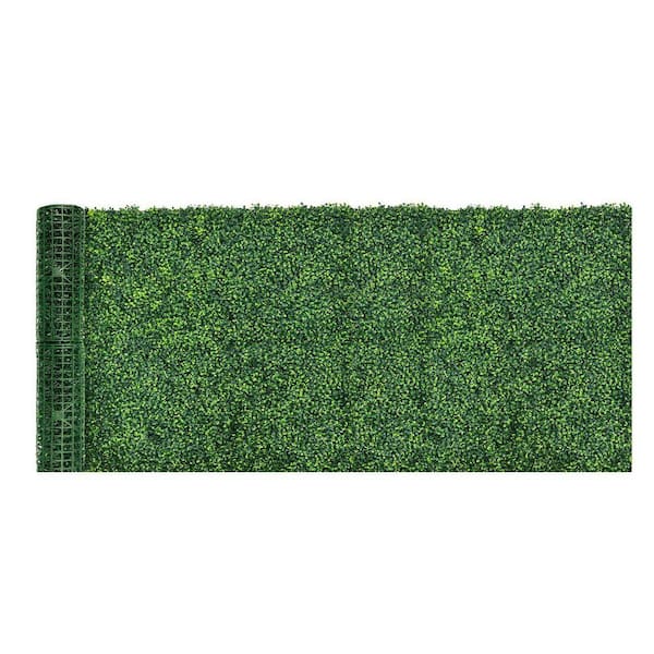 14.07 lb. 40 in. H x 120 in. W Green Artificial Grass Hedge Panel UV Protected Privacy Screen Realistic Wall Decor