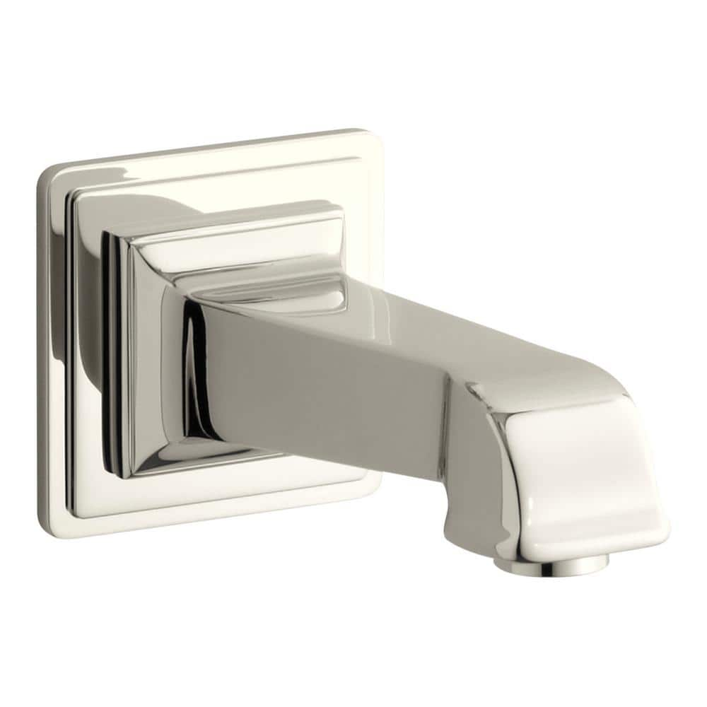 KOHLER Pinstripe Pure Wall-Mount Non-Diverter Bath Spout in Vibrant Polished Nickel