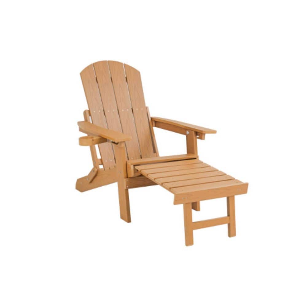All Seasons Folding Adjustable Height Outdoor Lounge Chair with Cup Holder Patio Chaise Chair in Teak for Yard Pool price history on PriceWatchPro