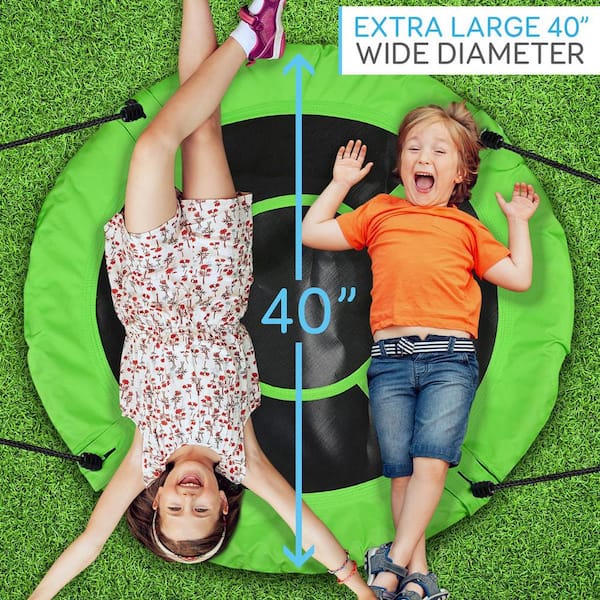 SereneLife Flying Fun Green Toy Disc Swing - Indoor/Outdoor