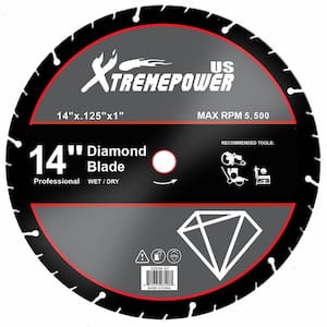 14 in. x 0.125 in. x 1 in. Diamond Metal Steel Cut Off Saw Blade Wheel Abrasive