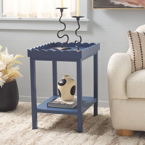 Starlyn 19.7 in. Blue Wood End Table