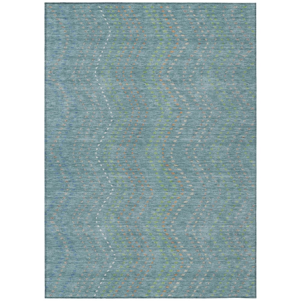 Chantille Machine Washable Indoor/Outdoor Abstract ACN2992 Teal 5 ft. x 7 ft. 6 in. Area Rug price history on PriceWatchPro