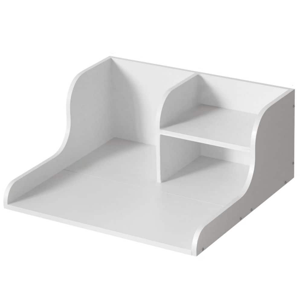 27 in. Wood Solid Surface Countertop in White with Shelf, Anti-Slip Strips and Edge Rails for Washer and Dryer price history on PriceWatchPro