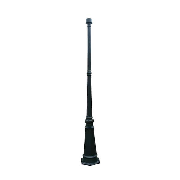 72 in. Black Outdoor Aluminum Lamp Post