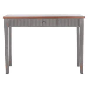 Beale 15.8 in. Taupe/Oak Rectangle Wood Console Table with Drawer