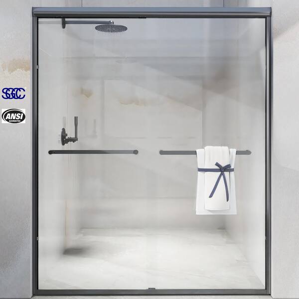 TOOLKISS 56 in. 60 in. W x 72 in. H Sliding Framed Shower Door in