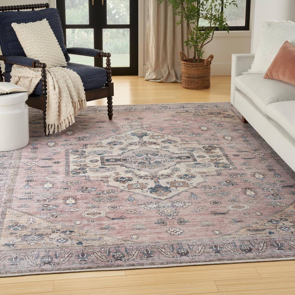 Blush Vintage Persian 5' x 7' Chenille Area Rug
