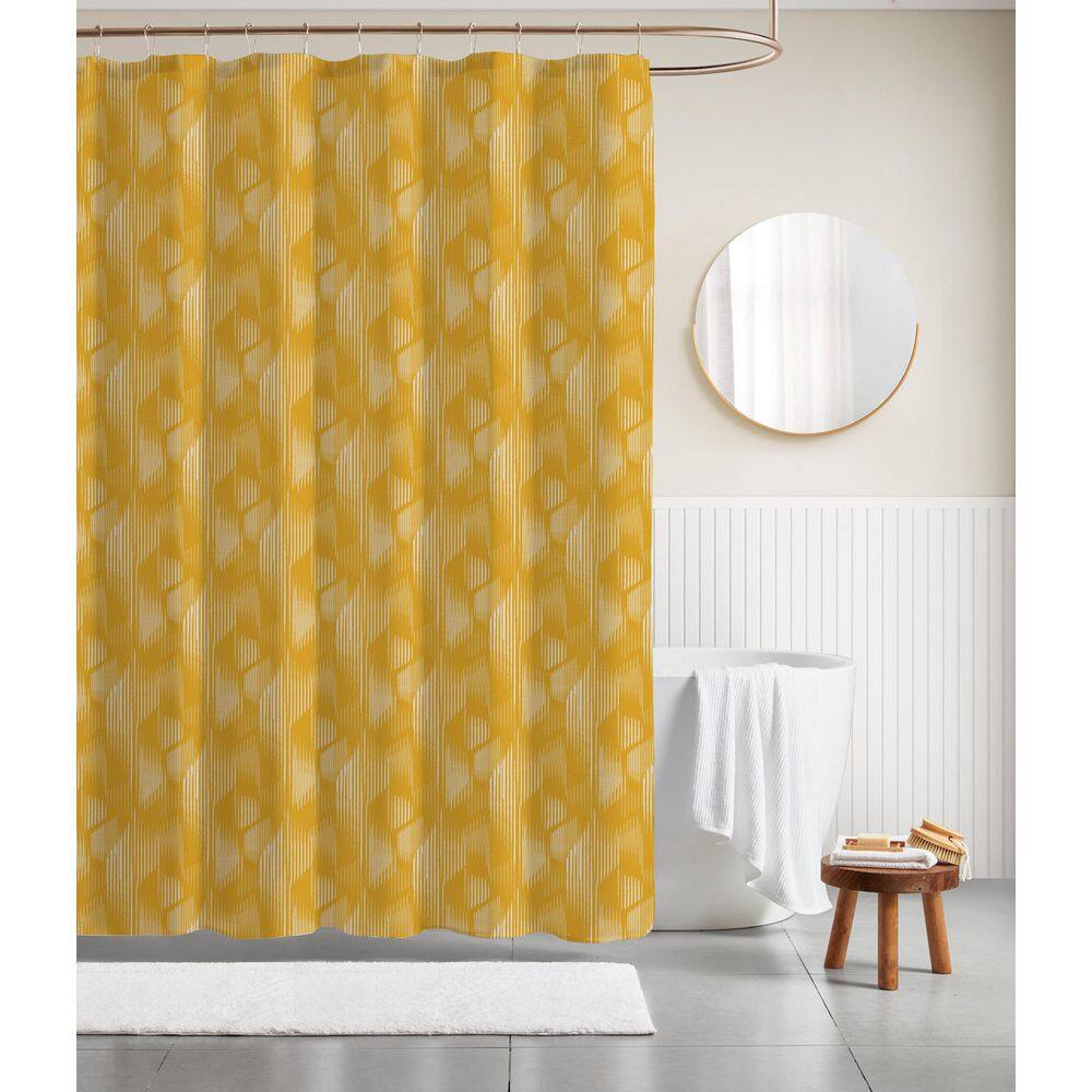 DESIGN STUDIO Tafari Gold Polyester Canvas Shower Curtain