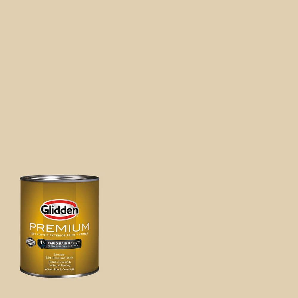 Glidden Premium 1 qt. PPG1086-3 Almond Cream Satin Exterior Latex